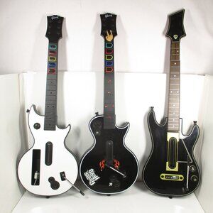 3 Guitar Hero Guitar ControllersWII, WII U & Xbox As Is For Parts Or Repair